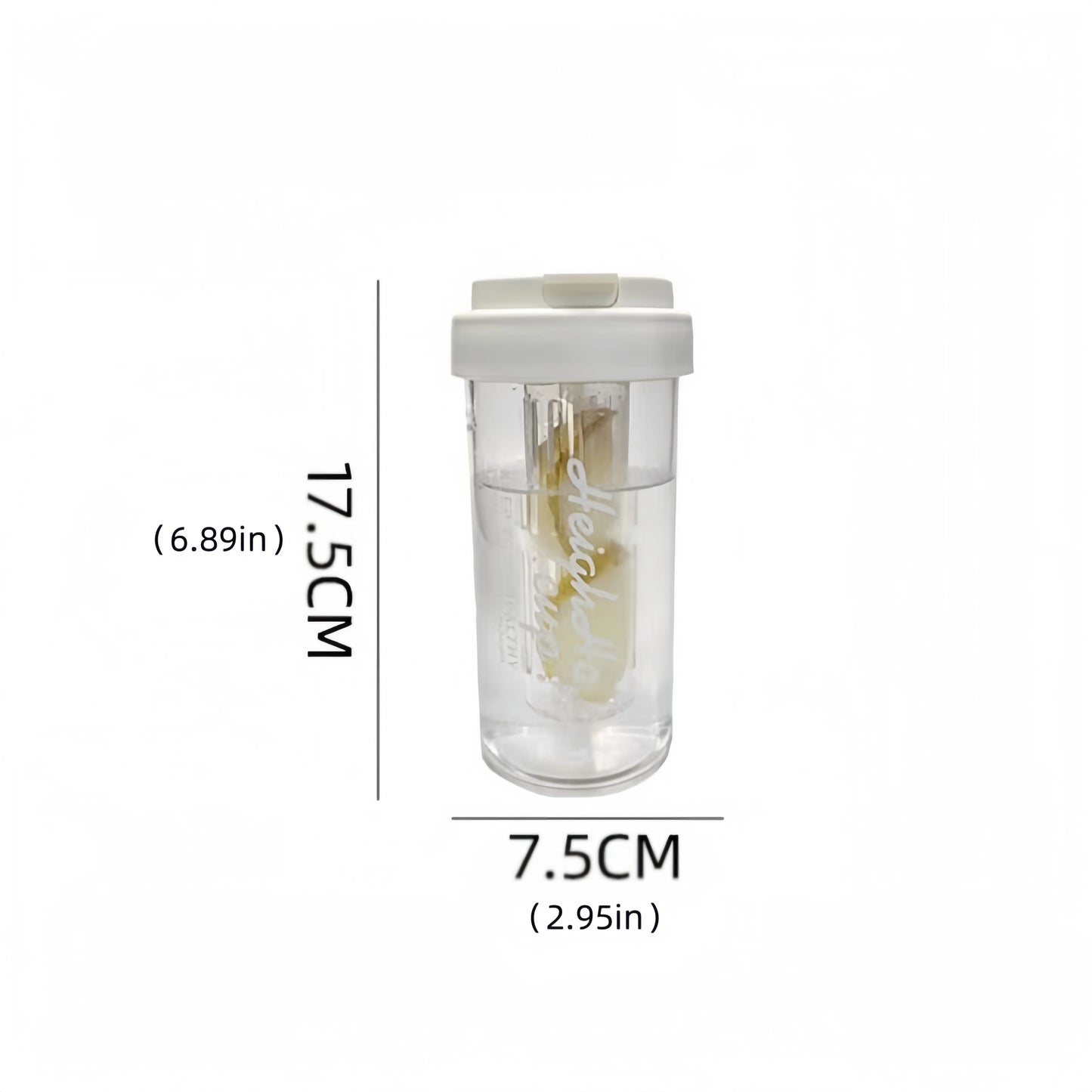 600ML Large Capacity Plastic Straw Cup