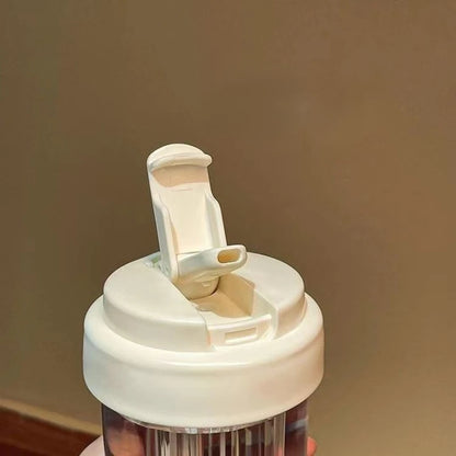 600ML Large Capacity Plastic Straw Cup