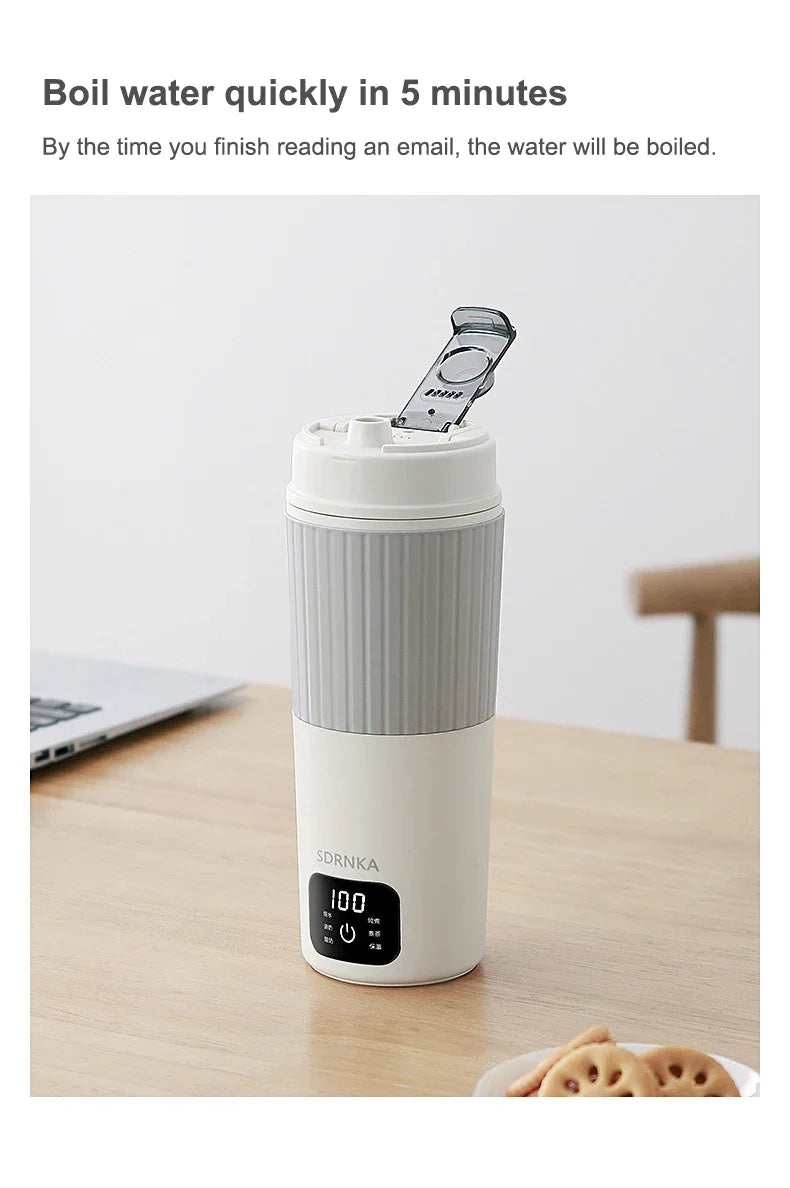 650ml Portable Electric Kettle – Smart Heating Cup