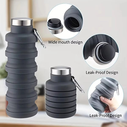 Collapsible Silicone Water Bottle – BPA Free, Portable