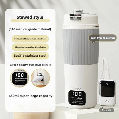 650ml Portable Electric Kettle – Smart Heating Cup