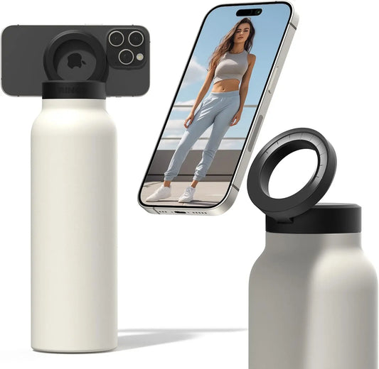 Insulated Stainless Steel Water Bottle – MagSafe & Phone Holder